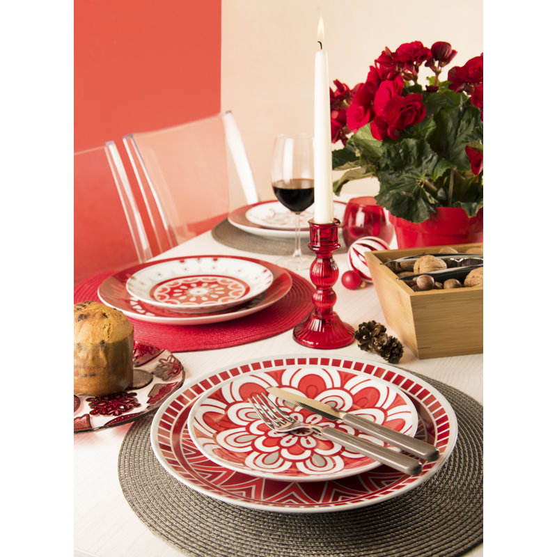 "ROUND" SET OF 6 PCS GREY PLACEMATS 36 CM, Grey/Dove Grey