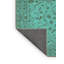 Tapis oriental en laine / polyester tissé à la machine en turquoise / brun-76836947