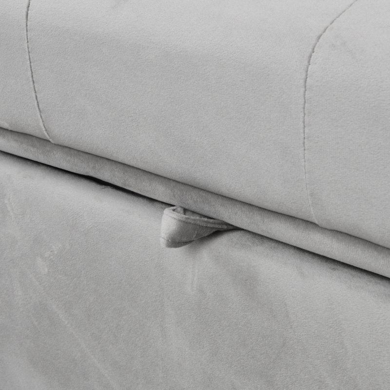Convertible Ottoman Sofa Bed – Transformable Design For Compact Living, Gray Velvet