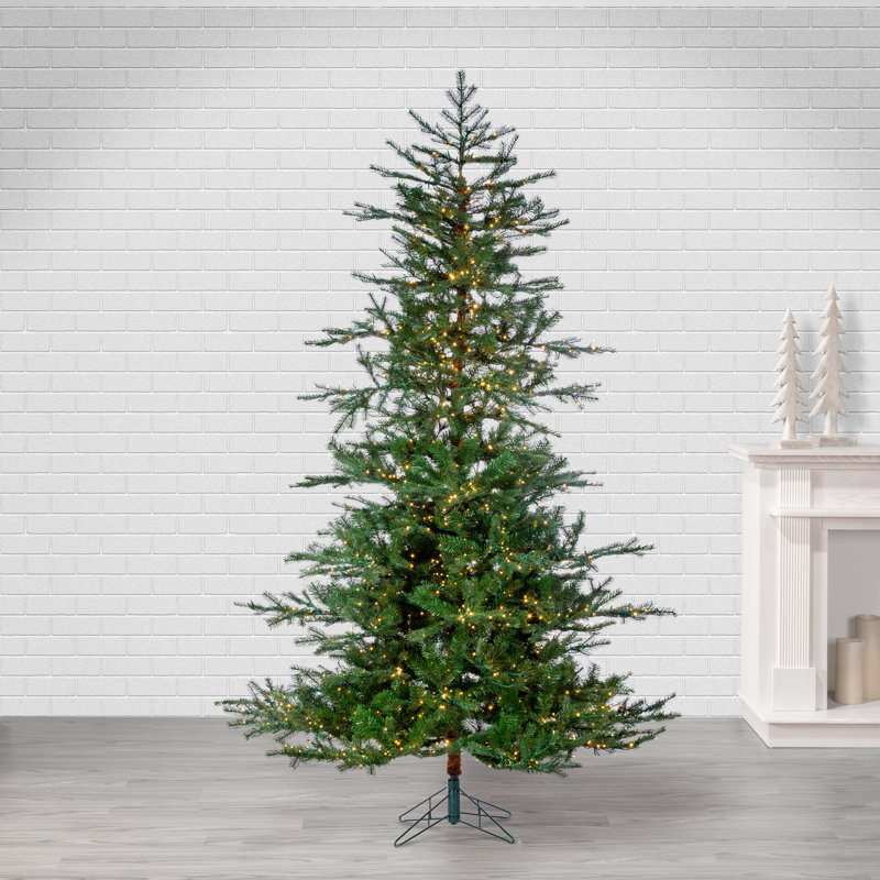 Artificial Pine Christmas Tree with Color & Clear Lights, 7.5' H