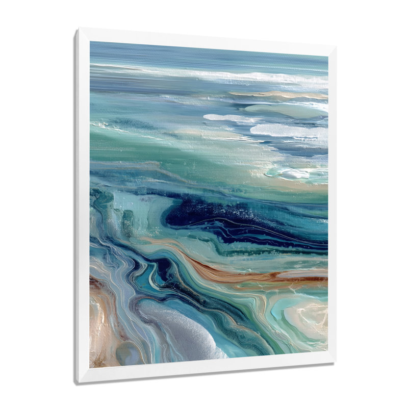 «Green River», art mural vert, impression sur toile, H 20 po x l 12 po, Cadre photo unique, Blanc