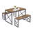 Kitchen Table With 2 Benches For 4, 43.3'' Wood Dining Room Dinette Sets With X Metal Frame For Breakfast Nook And Small Space, Brown