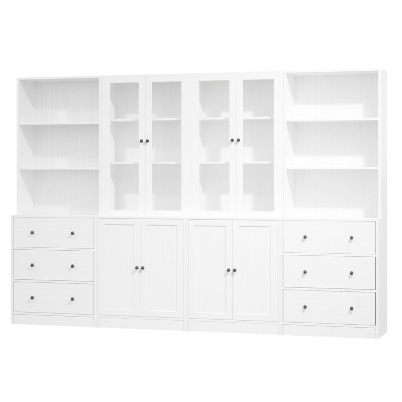 Reshelle Book Cabinet Storage Bookcase, White