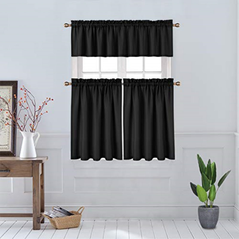 Madelene Tailored Cafe Curtain, 36" W x 30" L, Gray