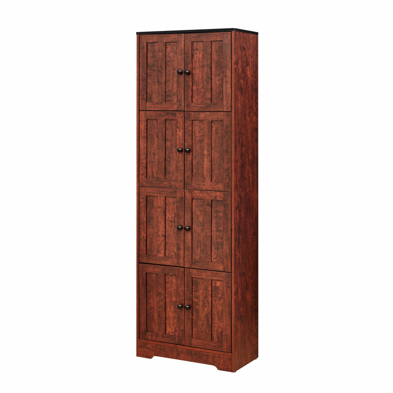 Tall Storage Cabinet With 8 Doors And 4 Shelves, Accent Cabinet For Living Room, Kitchen, Office, Bedroom, Accent Storage Cabinet For Indoor