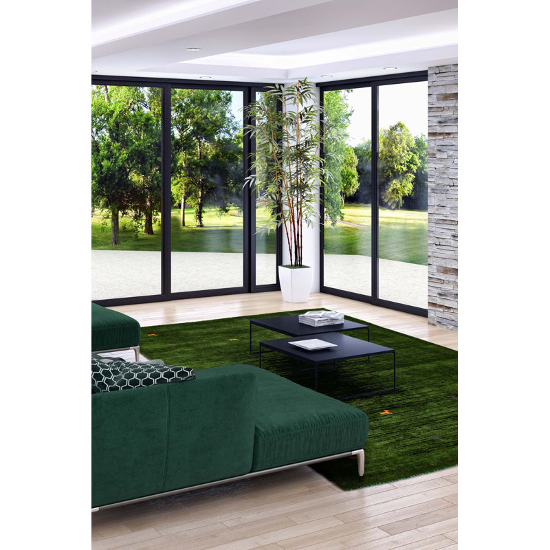 Kashkuli Gabbeh Green Rug 4'9" x 6'5"
