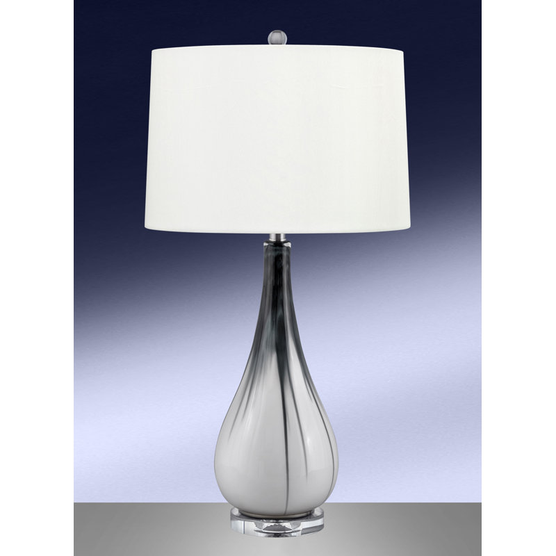 Tropea Glass Table Lamp, Gray/White