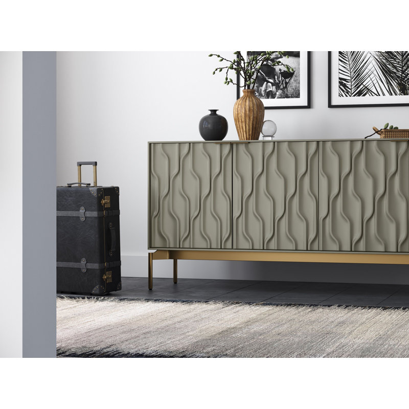 Mesa 79.5'' W Sideboard, Moss/Brushed Brass