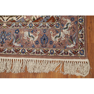 Tapis traditionnel à motif floral animaux en laine 4 x 6
