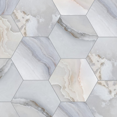 Serene Essence Hexagon White