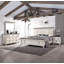 Mobilier de chambre à coucher en bois massif de 1 lit à panneau de style industriel avec finition brune et grand lit 1pc-1142824869