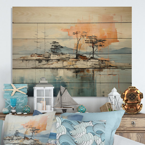 Red Barrel Studio® Coastal Minimalism Coastal Elegance On Wood Print ...