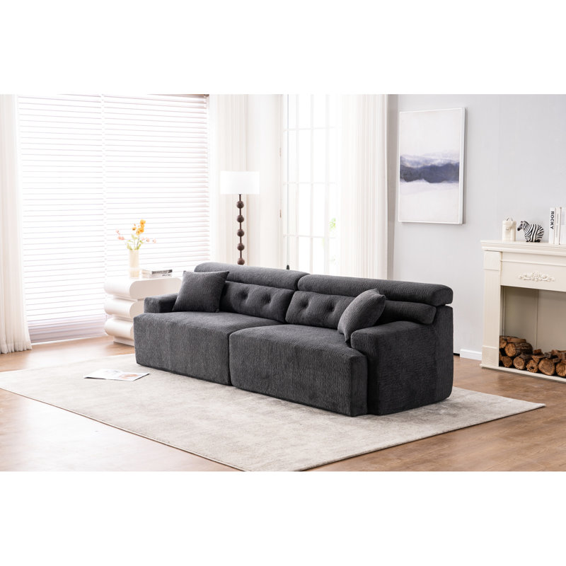 4 canapés à compression avec tissu respirant pour salon de luxe, Dark Grey