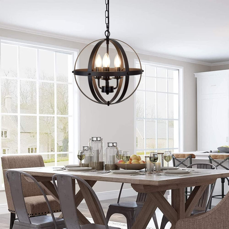 Dezyah - Light Kitchen Island Pendant, Black Border