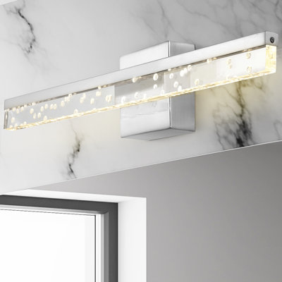Mario Modern Contemporary 360-Degree Rotatable Iron/Seeded Acrylic Integrated LED Vanity Light