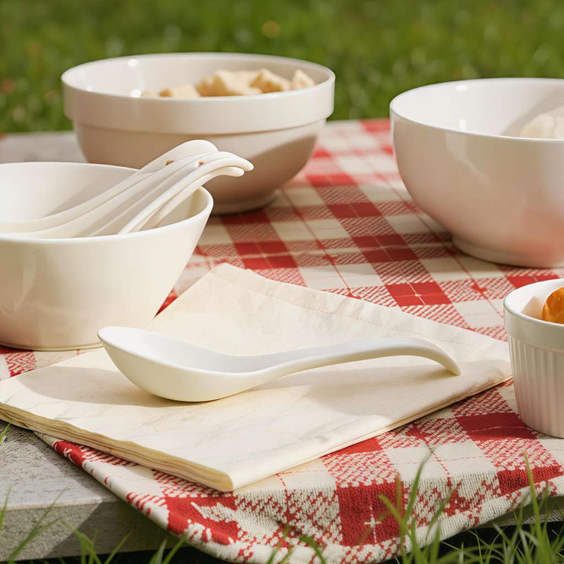 Ensemble de 4 cuillères à soupe asiatiques surdimensionnées 4 pièces