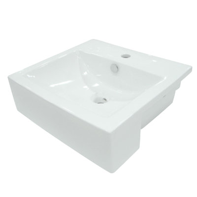 Concord Ceramic Rectangular Bathroom Sink Overflow