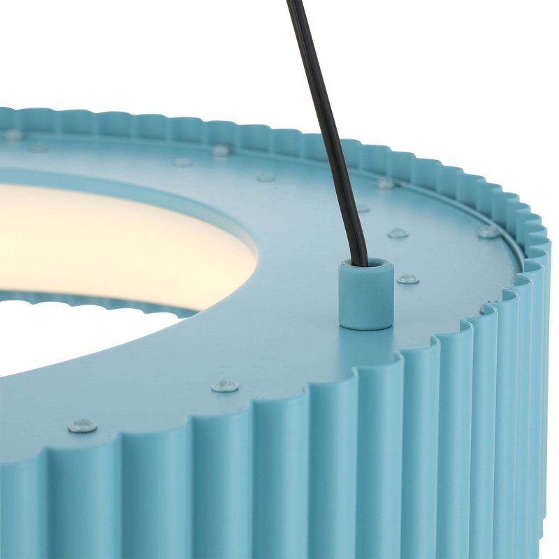 Luminaire suspendu DEL intégré Sashay, Bleu ciel