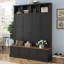 Arbre d'entrée de ferme avec banc et armoire, organisateur d'entrée 4 en 1 avec casiers ouverts et crochets pour le couloir, l'entrée, le salon-1056460221