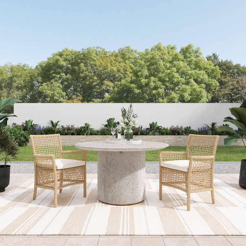 Debbie 51" L Concrete Pedestal Dining Table
