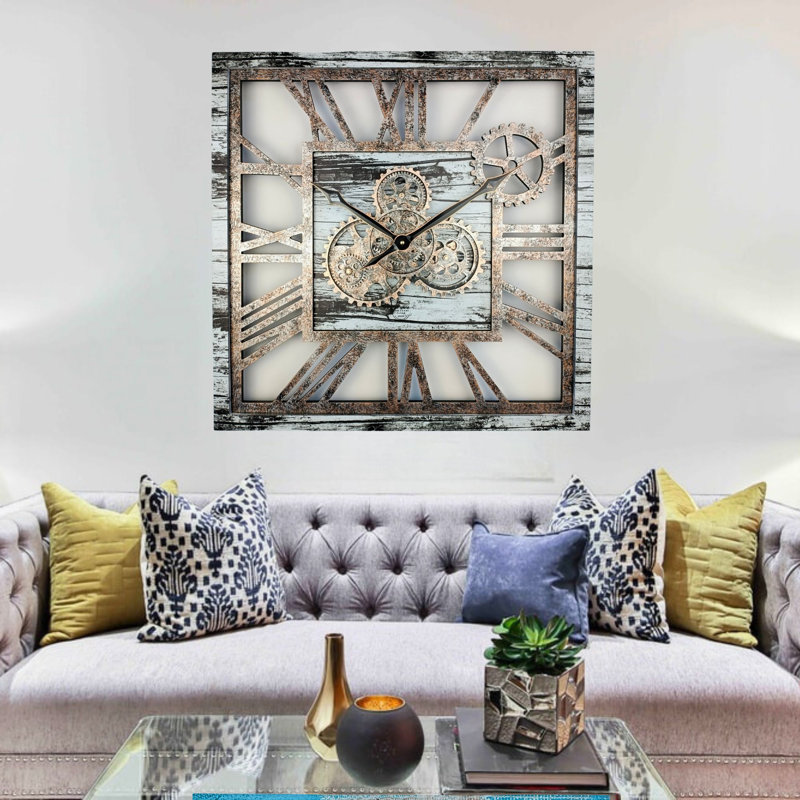 Solid Wood Wall Clock, Grey