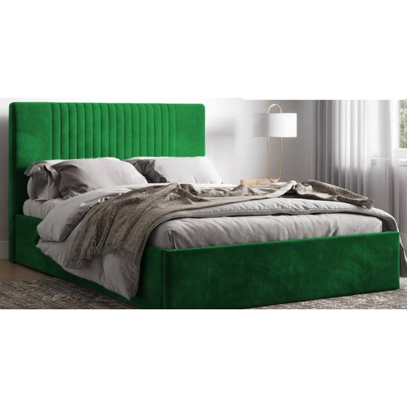 Upholstered Ottman Storage Bed Frame, Single (3'), Green