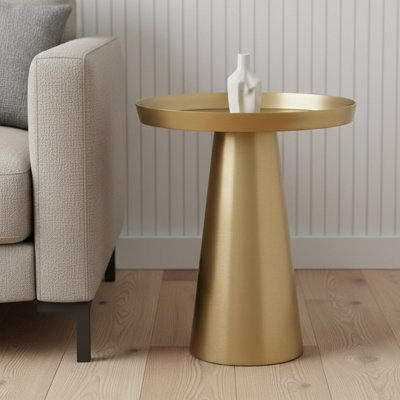 18" Brass Aluminum Tray Table