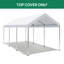 Abri d'auto 10 x 20 pi avec auvent de remplacement pour tente de garage avec 36 cordes élastiques résistantes aux rayons UV et aux déchirures, assemblage facile (housse seulement, cadre non inclus) - Blanc