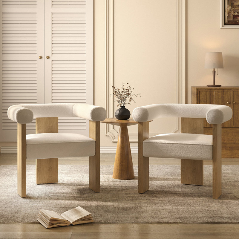 Fauteuil rembourré l 27 po Blediom, Bois de chêne