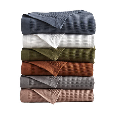 Couverture d'été 100% coton tissé gaufré léger