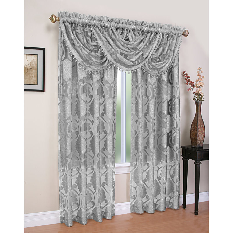 Paire de rideaux transparents avec passe-tringle Weinstock, Argent
