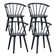 Majidah Solid Wood Arm Chair in Black