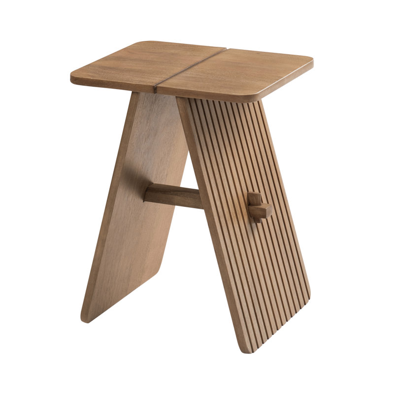 Lohan Solid Wood Rectangle Top End Table