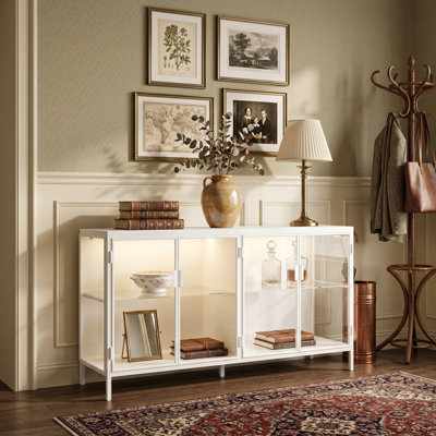 Industrial Lighted Glass Display Stand