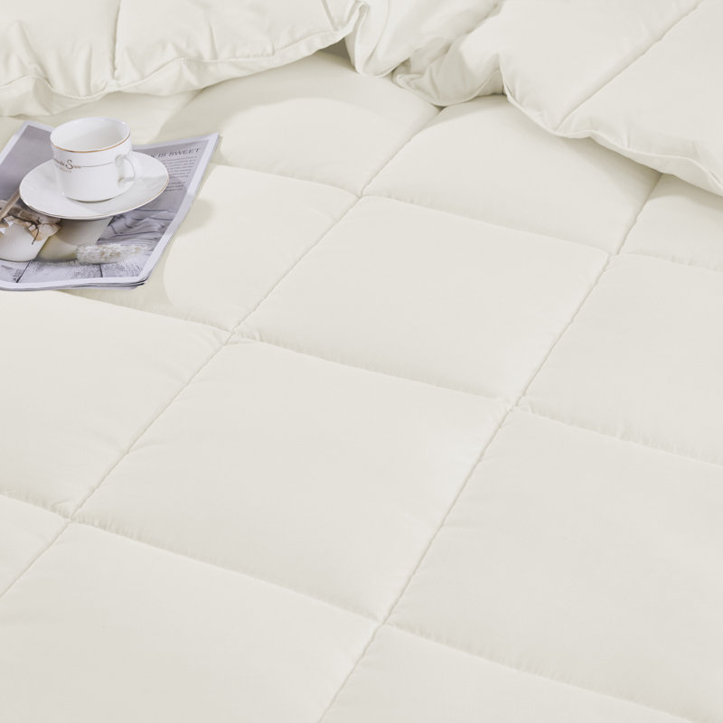 Ivory Full/Queen Reversible Microfiber Duvet Set