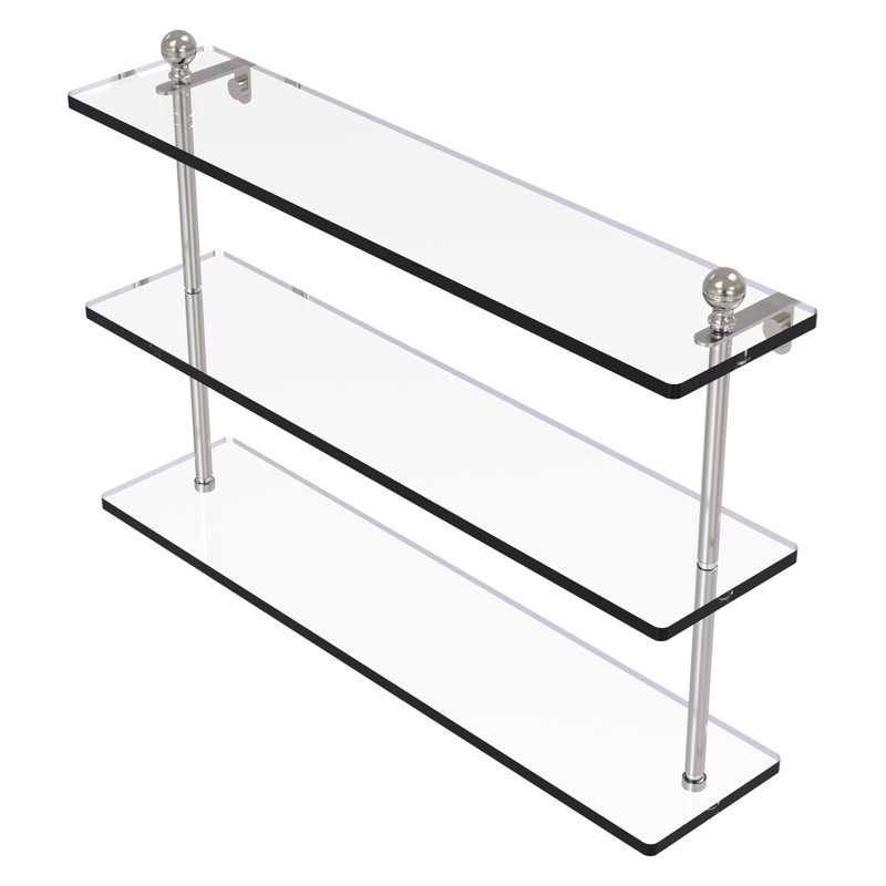 Morosini 3 Piece Tiered Shelf, 22", Satin Nickel