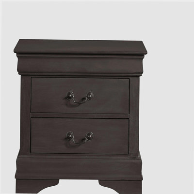 Classic Louis Philippe Style Stained Gray Finish 1pc Nightstand of 2x Drawers Traditional Design Bedroom Furniture