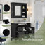 Meuble-lavabo avec lavabo, armoire avec 2 tiroirs et plateau basculant, ensemble avec armoire à miroir, conception autoportante-1860453379