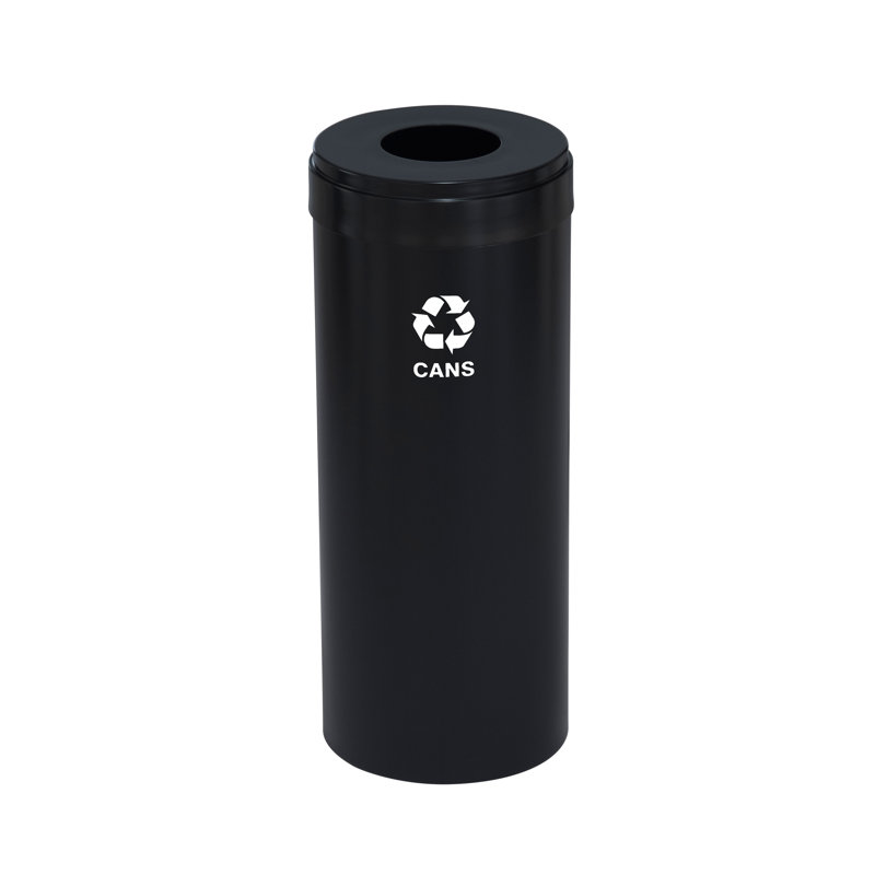 Steel Open Kitchen Trash Can, Black, 15, 30" H x 12" W x 12" D