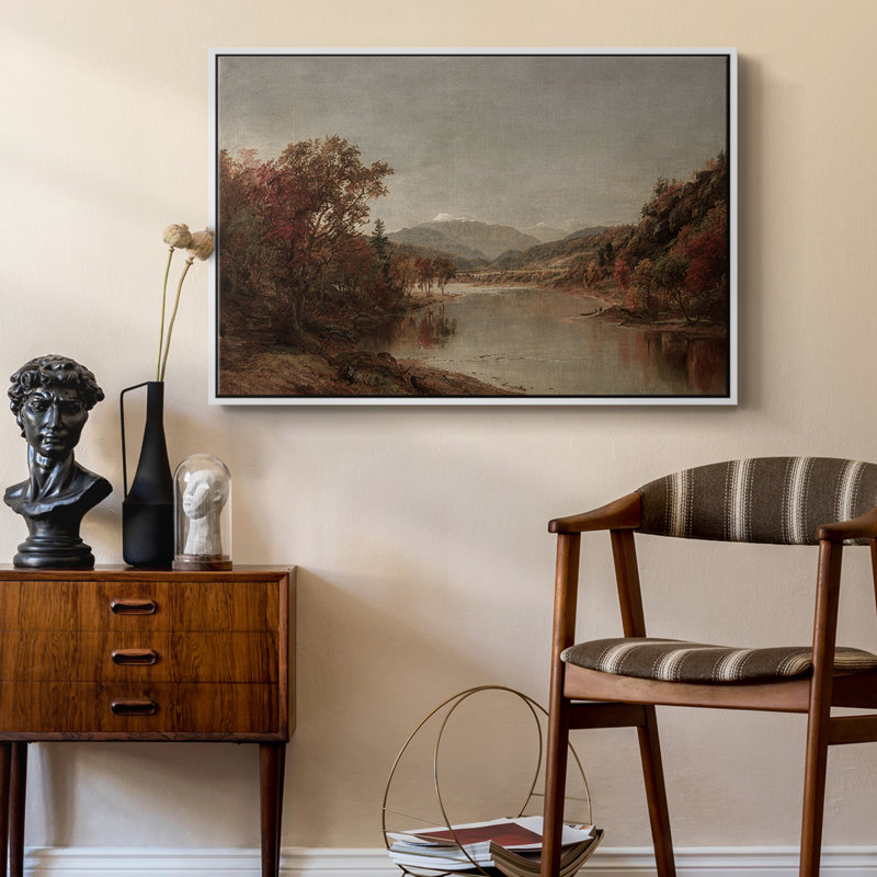 "Vintage Landscape-DCXLV" sur toile, H 25 po x l 37 po, Blanc