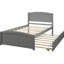Lit plateforme gris avec lit gigogne gris - Fabrication en bois massif pour une ambiance de chambre à coucher élégante-126184535