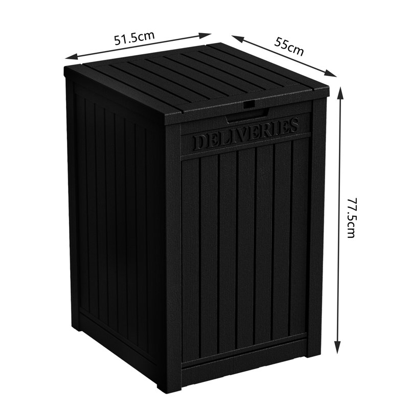 Decksplore 31 Gallons Water Resistant Resin Deck Box, Black