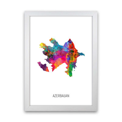 Azerbaijan Watercolour Map by Michael Tompsett - Print
