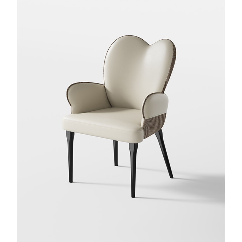 Chaise de salle à manger moderne et simple en cuir