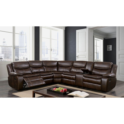 Holler Faux Leather Reclining Curved Sectional Symmetrical