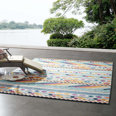 Tapis d'intérieur et d'extérieur à motif géométrique Reflect Cadhla par Modway