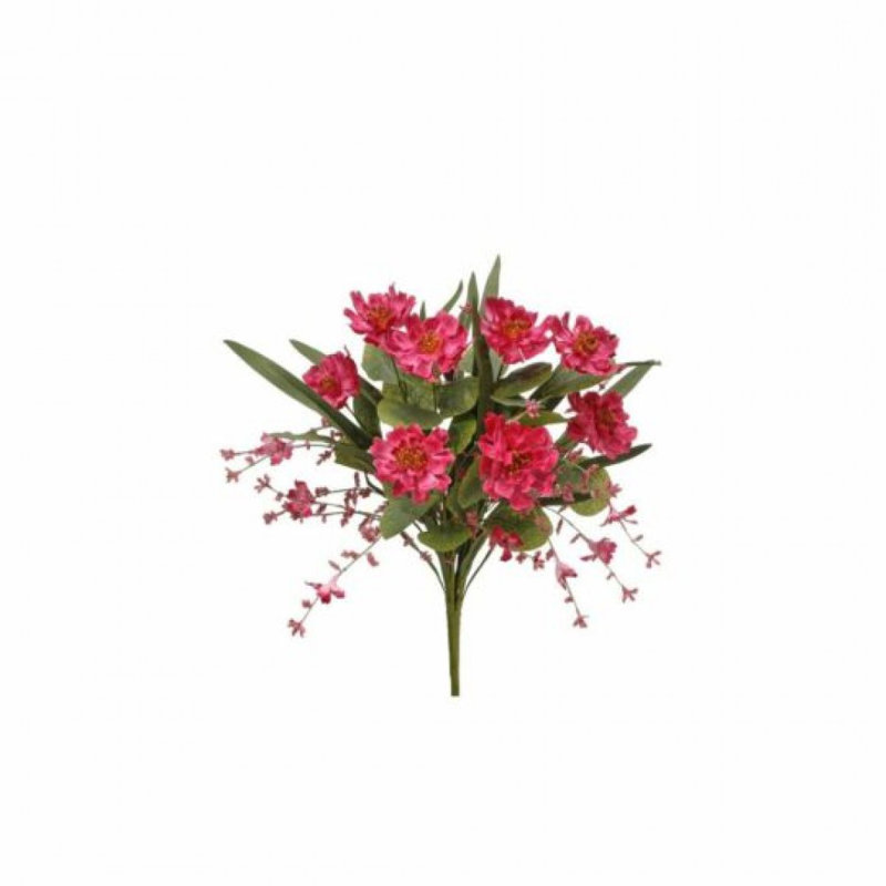 Zinnia et fleurs artificielles, Rose