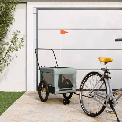 VidaXL Pet Vélo Remorque Vélo Cargo Poussette Chien Tissu et fer Oxford