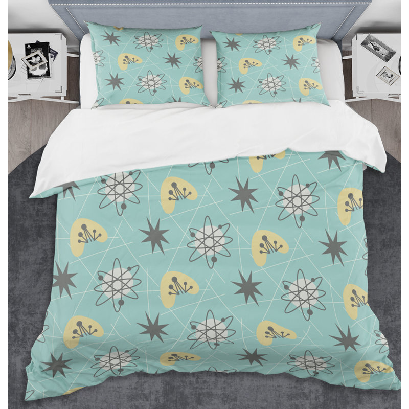 Ensemble de housse de couette Mid-Century Luxury Metallic s IV, Housse simple + 1 taie décorative
