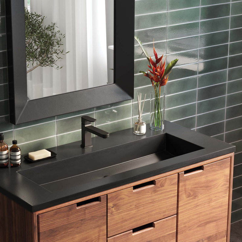 48" Capistrano Vanity Top With Integral Sink, Charcoal, Single